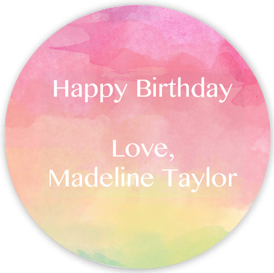 Rainbow Watercolor Round Gift Stickers